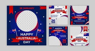 Set of Australia Day Social Media Post vector