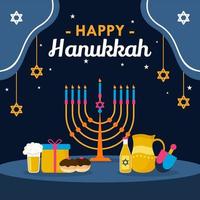 Happy Hanukkah Concept with Menorah vector