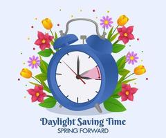 Flat Daylight Saving Time Spring Forward vector