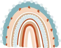 hermoso arcoiris. ilustración vectorial. estilo escandinavo, dibujo a mano para diseño, decoración y colección infantil vector