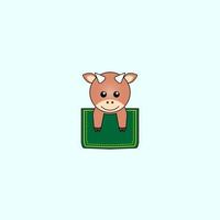 cute animal in the pocket vector