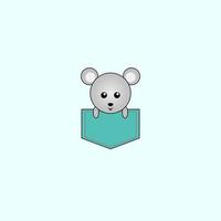 cute animal in the pocket vector