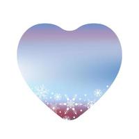 Shape Gradient heart in blue with Snowflakes. Beautiful element for background, postcards, discounts, your text or any Winter design. Vector illustration for social media, stories