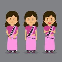 personaje de sri lanka con varias expresiones. vector