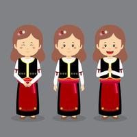 personaje de serbia con varias expresiones. vector