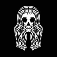 skull lady,hand drawn illustrations. for the design of clothes, jackets, posters, stickers, souvenirs etc. vector