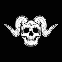 skull devil,hand drawn illustrations. for the design of clothes, jackets, posters, stickers, souvenirs etc. vector