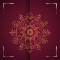 mandala background with dark red color behind. vector