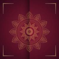 mandala background with dark red color behind. vector