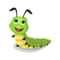 Beautiful caterpillar cartoon vector illustration