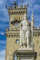 Statue of Liberty in front of Public Palace in San Marino photo