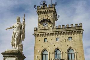 Statue of Liberty in front of Public Palace in San Marino photo