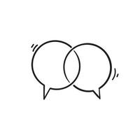 handdrawn Bubble speech icon design template doodle style vector