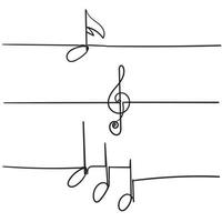 single line music note illustration vector handdrawn style