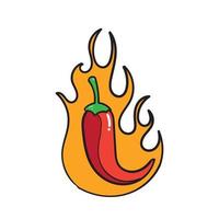 hand drawn doodle hot chili peppers illustration vector isolated