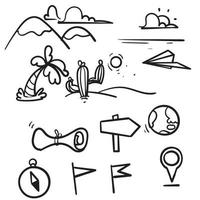 hand drawn doodle geography illustration related isolated vector