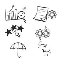 hand drawn doodle Business and Risk Management related icon illustration symbol isolated vector