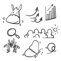 hand drawn doodle element collection icon illustration concept isolated vector