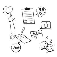 dibujado a mano doodle testimonial icono ilustración aislado vector