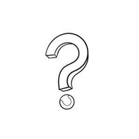 doodle question mark illustration vector