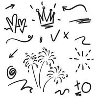 Vector hand drawn collection of design element doodle