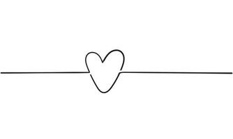 doodle heart illustration vector line art style