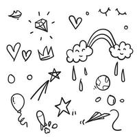 doodle kid element illustration vector