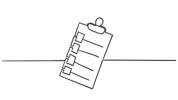 continuous line Clipboard icon design template handddrawn doodle style vector