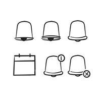 hand drawn doodle Simple Set of Notification Related Vector Line Icons. isolated