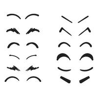 hand drawn doodle eyebrow illustration vector isolated