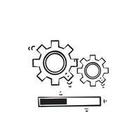 hand drawn doodle software update illustration vector isolated