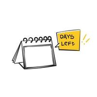 hand drawn doodle calendar symbol for days left for promotion illustration icon isolated background vector