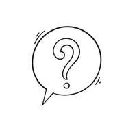 doodle Question Mark in Bubble Icon design template handdrawn style vector