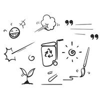 hand drawn doodle element collection object illustration vector isolated