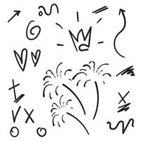 Vector hand drawn collection of design element doodle