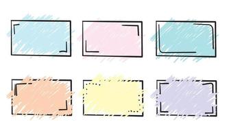 doodle frame collection handdrawn line style vector