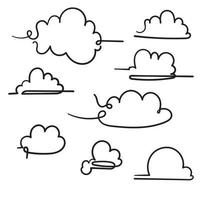 vector de ilustración de nube de doodle con estilo handdrawn