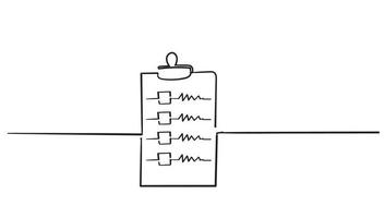 continuous line Clipboard icon design template handddrawn doodle style vector