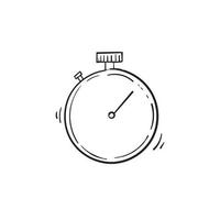 vector de doodle de plantilla de diseño de icono de cronómetro handdrawn