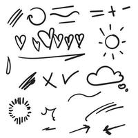 Hand drawn set elements for your design vector
