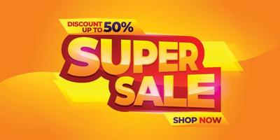 super sale banner vector design for media promotion and advertising