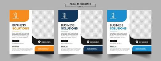 publicación de redes sociales corporativas, diseño de plantilla de banner creativo y banner de marketing vector