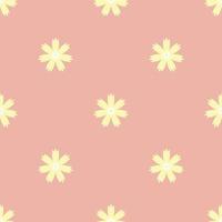 Seamless pattern. Daisy flowers, yellow picture on pink background. Use for backgrounds, wall paper, tile floor, fabric, books, and anything else that you want.  Vector illustration.