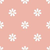 Seamless pattern. Daisy flowers, white picture on pink background. Use for backgrounds, wall paper, tile floor, fabric, books, and anything else that you want.  Vector illustration.