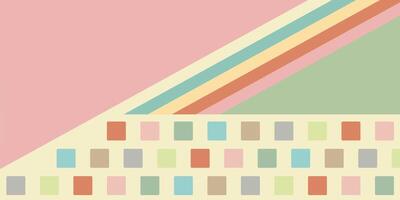 Vintage design background, colorful with triangle and square shape, modern artistic work. Vector illustration.