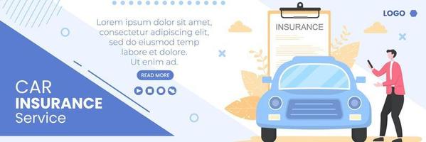 Car Insurance Cover Template Flat Design Illustration Editable of Square Background Suitable for Social media, Greeting Card and Web Internet Ads vector