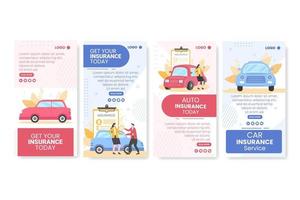 Car Insurance Stories Template Flat Design Illustration Editable of Square Background Suitable for Social media, Greeting Card and Web Internet Ads vector