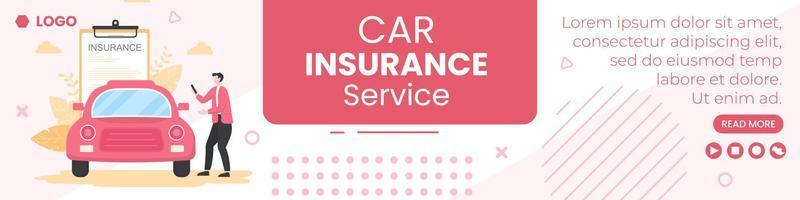 Car Insurance Banner Template Flat Design Illustration Editable of Square Background Suitable for Social media, Greeting Card and Web Internet Ads vector