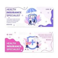 Health care Insurance Banner Template Flat Design Illustration Editable of Square Background for Social media, Greeting Card or Web Internet vector