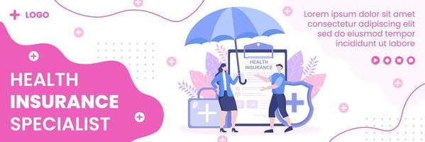 Health care Insurance Cover Template Flat Design Illustration Editable of Square Background for Social media, Greeting Card or Web Internet vector